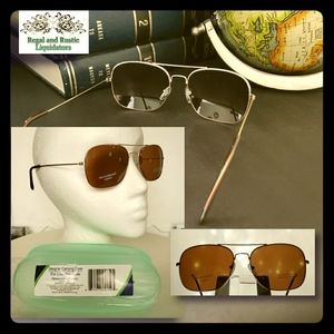 🤎 Mens Square Aviator Gold Wire Sunglasses